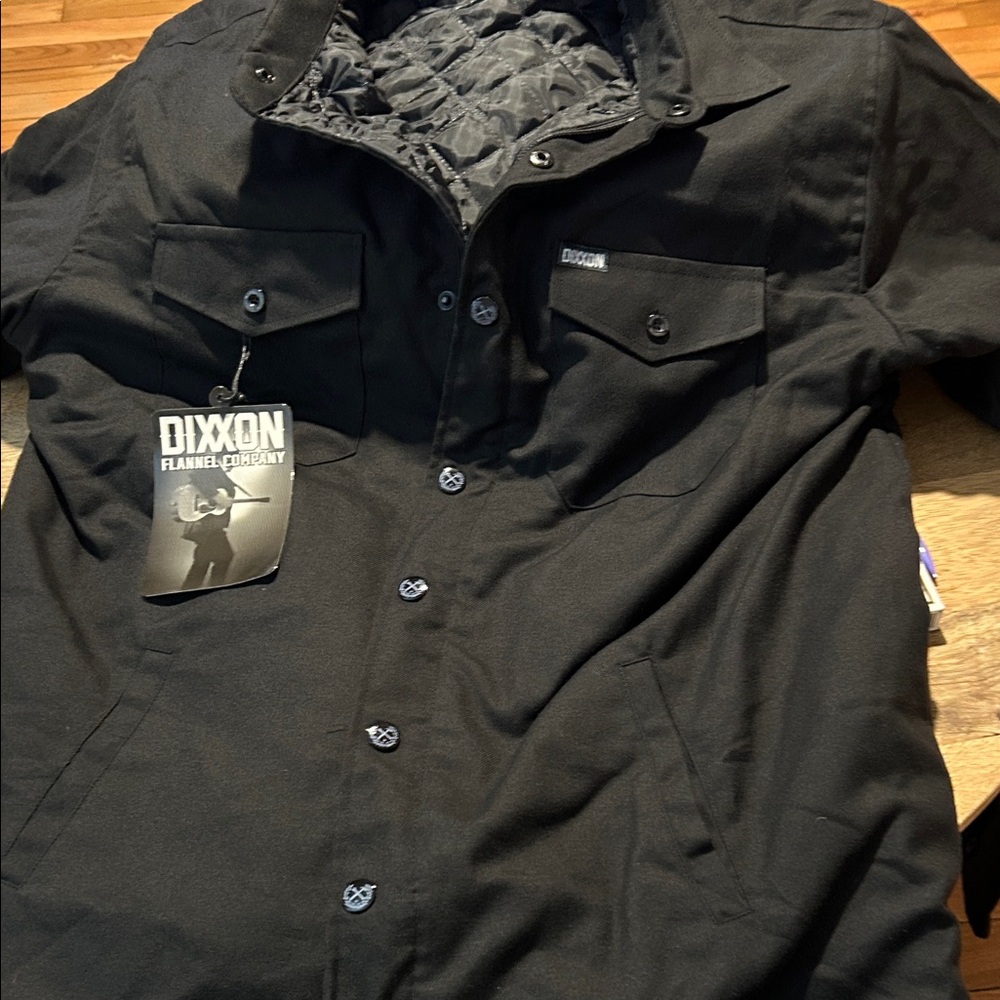 DIXXON Men's Classic Black Shirt Jacket